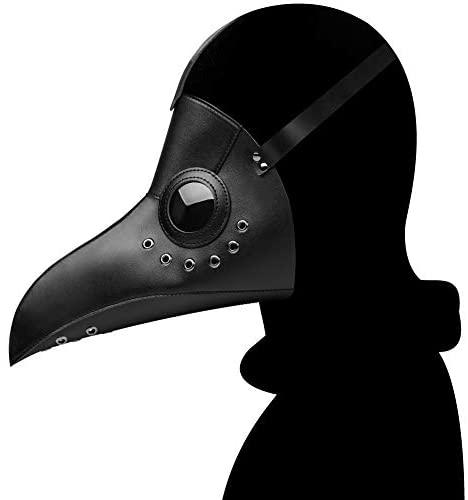 Amazon.com: Woworld Leather Plague Doctor Mask Steampunk Bird Mask Long Beak Masquerade Party Costume Mask Black: Clothing