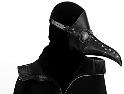 Amazon.com: Woworld Leather Plague Doctor Mask Steampunk Bird Mask Long Beak Masquerade Party Costume Mask Black: Clothing