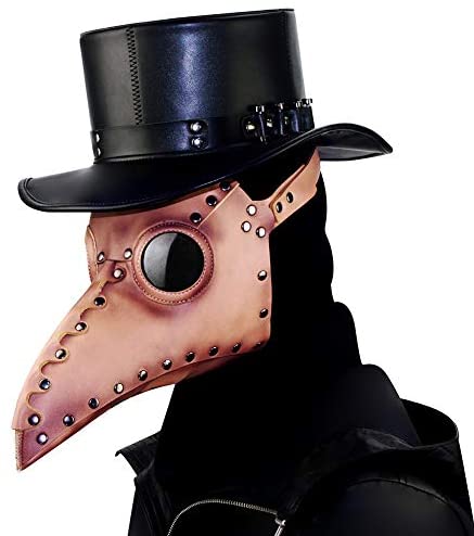 Amazon.com: Woworld Leather Plague Doctor Mask Steampunk Bird Mask Long Beak Masquerade Party Costume Mask Black: Clothing