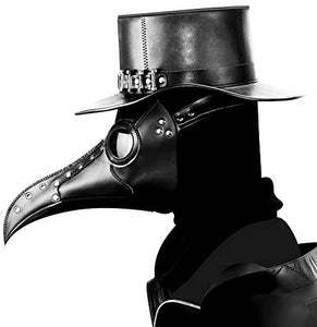 Amazon.com: Woworld Leather Plague Doctor Mask Steampunk Bird Mask Long Beak Masquerade Party Costume Mask Black: Clothing