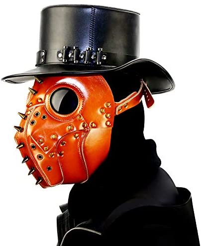 Amazon.com: Woworld Leather Plague Doctor Mask Steampunk Bird Mask Long Beak Masquerade Party Costume Mask Black: Clothing