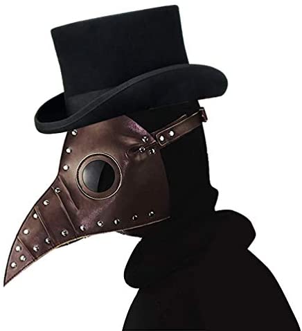 Amazon.com: Woworld Leather Plague Doctor Mask Steampunk Bird Mask Long Beak Masquerade Party Costume Mask Black: Clothing