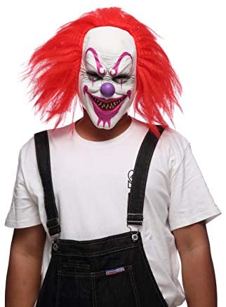 Amazon.com: Evil Clown Mask, Halloween Masks for Adults/Mask Latex Horror/Halloween Masks for Men/Halloween Props Scary Red: Clothing