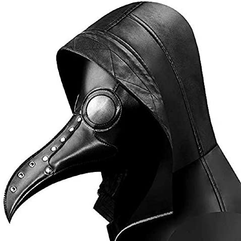 Amazon.com: Woworld Leather Plague Doctor Mask Steampunk Bird Mask Long Beak Masquerade Party Costume Mask Black: Clothing