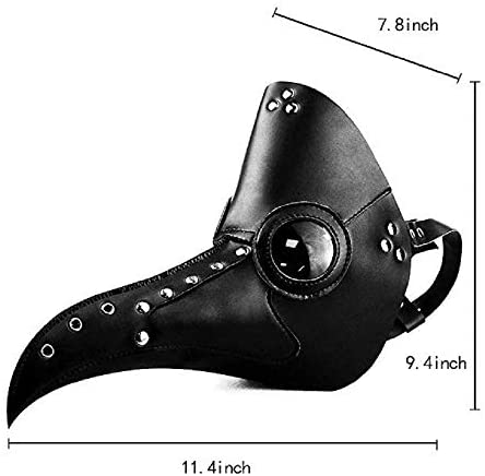 Amazon.com: Woworld Leather Plague Doctor Mask Steampunk Bird Mask Long Beak Masquerade Party Costume Mask Black: Clothing