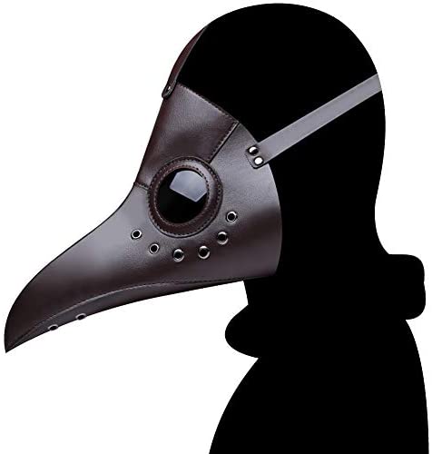 Amazon.com: Woworld Leather Plague Doctor Mask Steampunk Bird Mask Long Beak Masquerade Party Costume Mask Black: Clothing