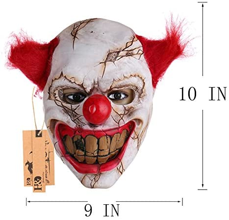 Amazon.com: Hyaline&Dora alloween Latex Clown Mask with Hair for Adults,Halloween Costume Party Props Masks (red Hair): Toys & Games